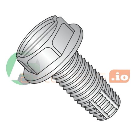 Newport Fasteners Thread Cutting Screw, #10-32 x 1 in, Stainless Steel Hex Head Slotted Drive, 2500 PK 511032